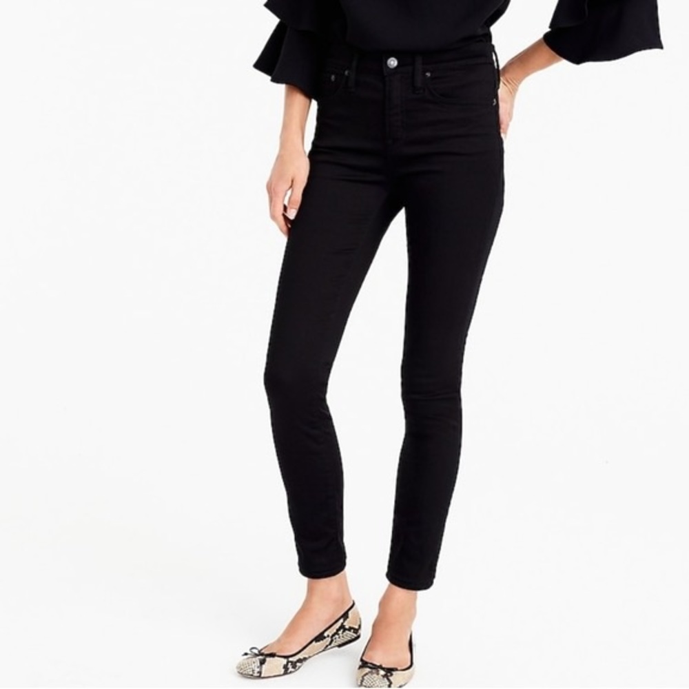 J. Crew 9" High rise Toothpick Jeans in New Black, size 29